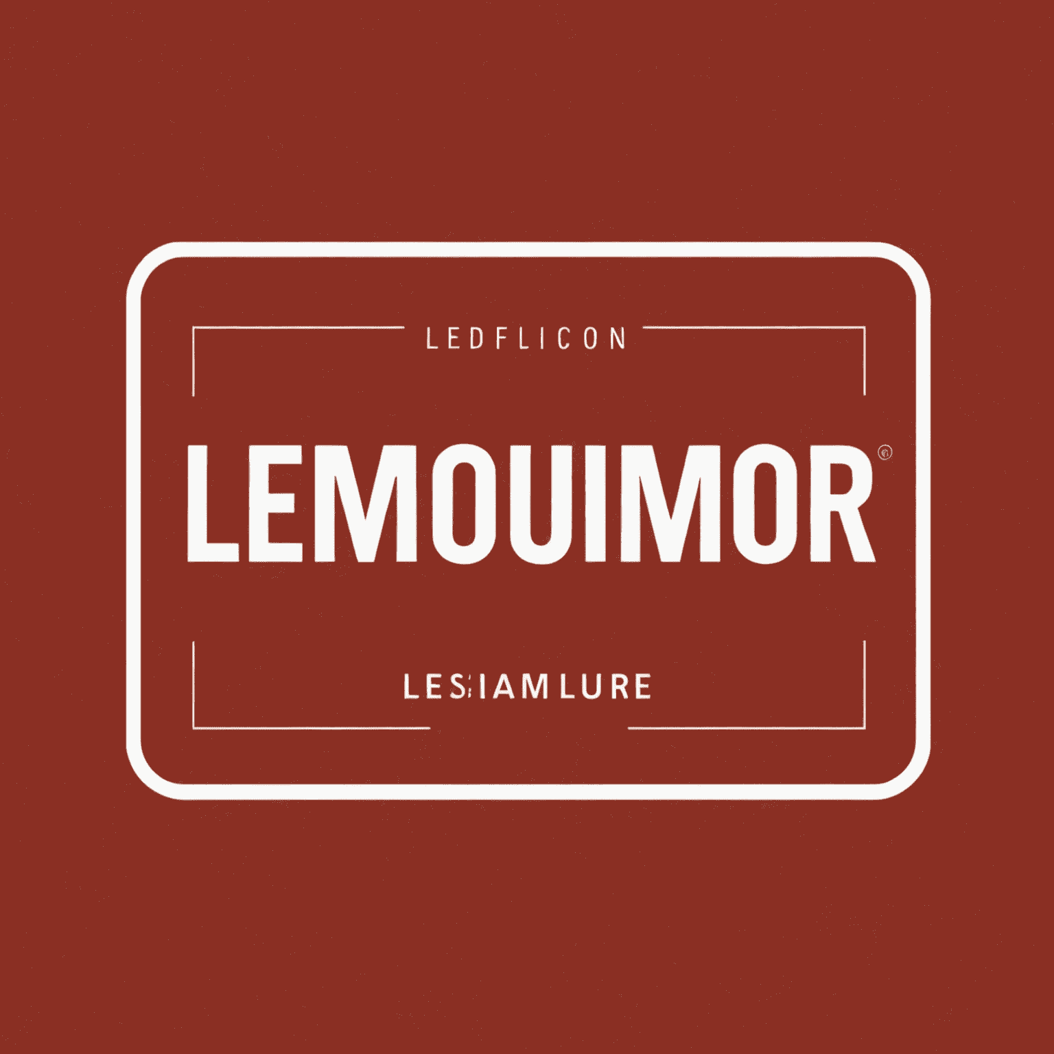 Логотип lemoumor: красный прямоугольник с белым текстом